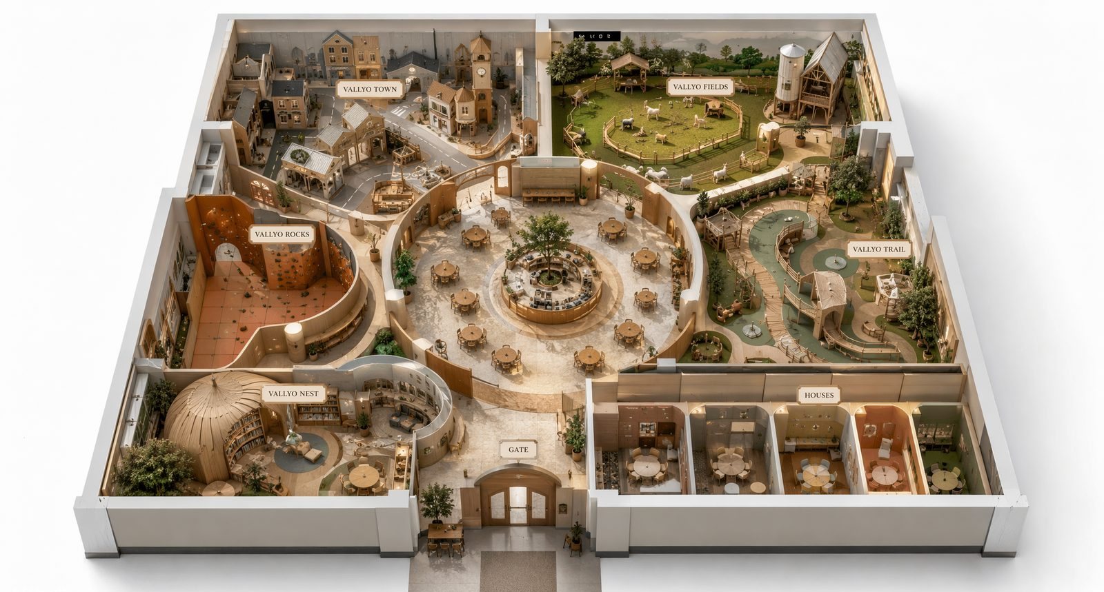 Maquette de la vallée — le Square au centre